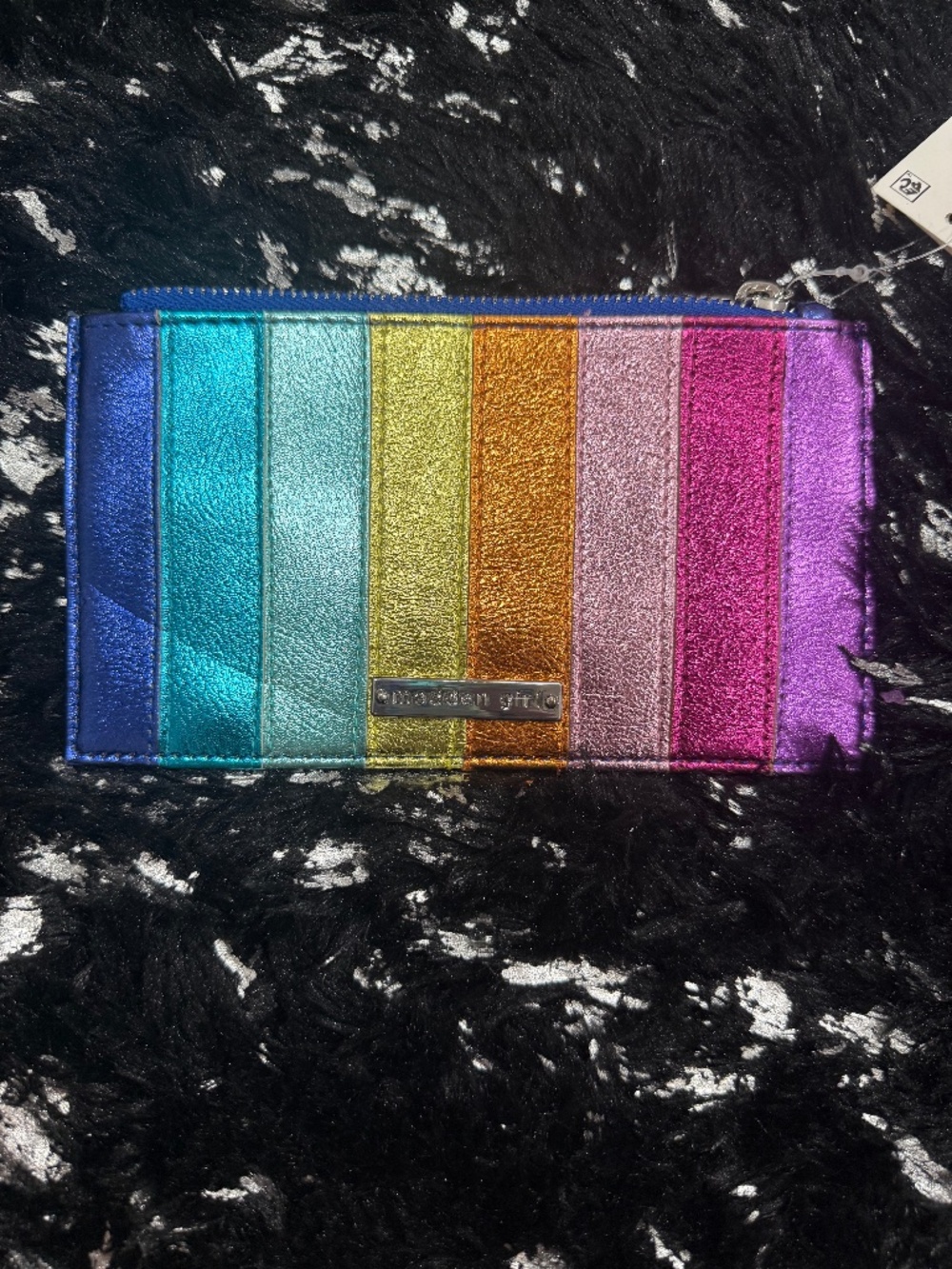 NWT Madden Girl multi color metallic card holder and wallet